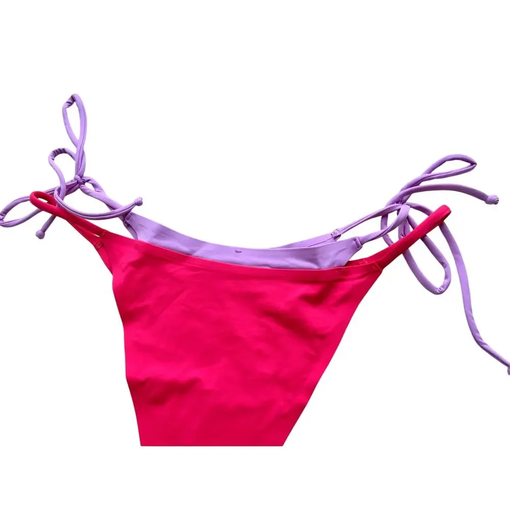 🥶 LSpace Purple and Red Fused Mackena Bitsy Bikini Bottoms Size Large - Picture 10 of 12